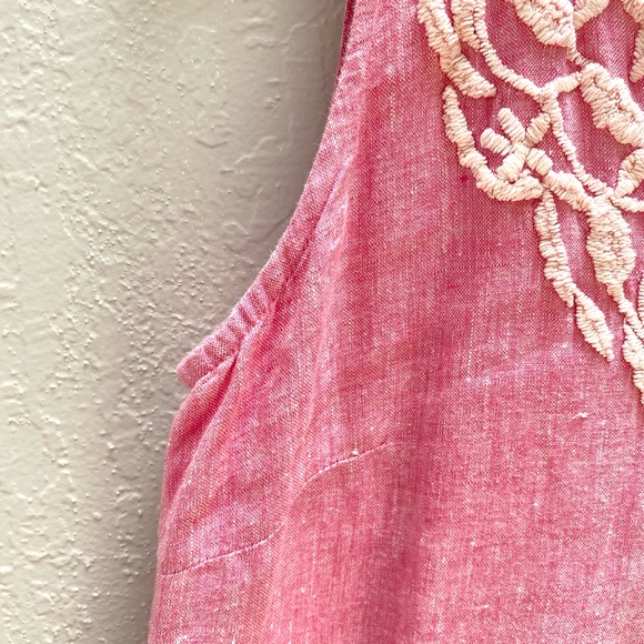 Original Robert Roller Rabbit Dress Sleeveless Pink Embroidered Side Zip Small - Picture 8 of 15